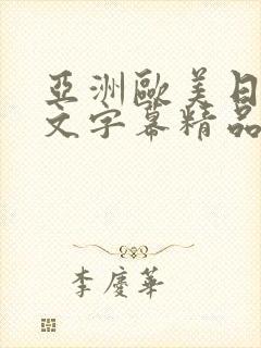 亚洲欧美日韩中文字幕精品