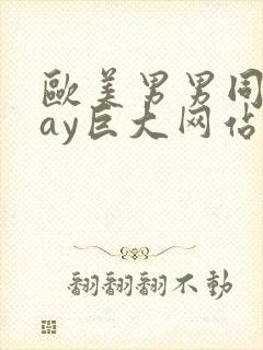 欧美男男同志gay巨大网站