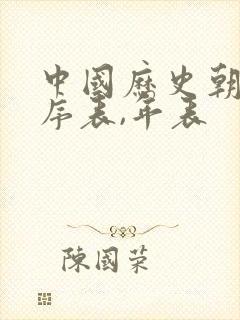 中国历史朝代顺序表,年表