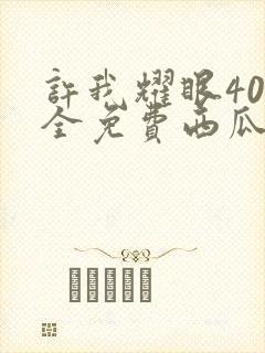 许我耀眼40集全免费西瓜播放封面