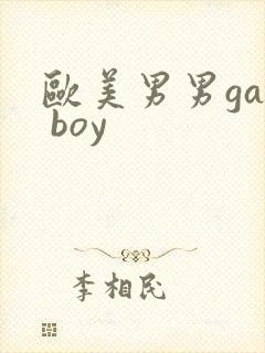 欧美男男gay boy