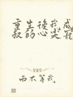 重生后我成了皇叔的心尖宠演员表封面