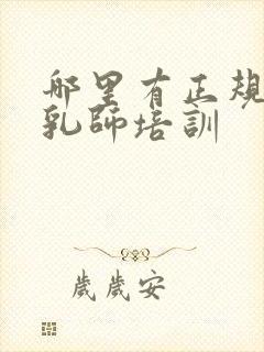 哪里有正规的催乳师培训