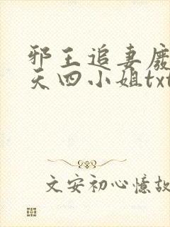 邪王追妻废材逆天四小姐txt下载