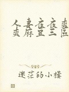 人妻夜夜爽天天爽麻豆三区