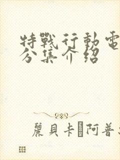 特战行动电视剧分集介绍