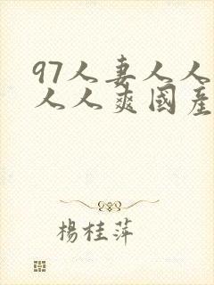 97人妻人人澡人人爽国产一