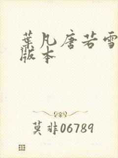 叶凡唐若雪最新版本封面