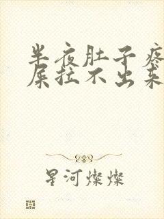 半夜肚子疼想拉屎拉不出来怎么回事