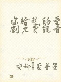 你给我的爱电视剧免费观看全集高清