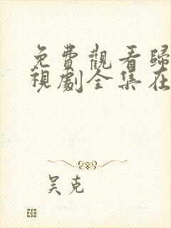 免费观看归路电视剧全集在线播放封面