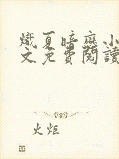 炽夏暗恋小说全文免费阅读封面