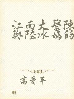 江南大学陈宝柱与陆冰嫣的小说