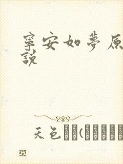 宁安如梦原著小说