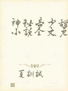 神秘帝少甜宠妻小说全文免费