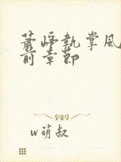 萧峥执掌风云超前章节