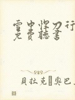 雪中悍刀行大斌免费听书封面