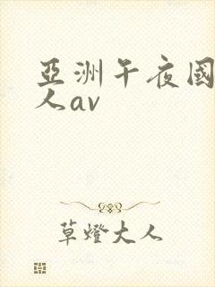 亚洲午夜国产成人av