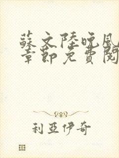 苏文陆晚风最新章节免费阅读笔趣阁