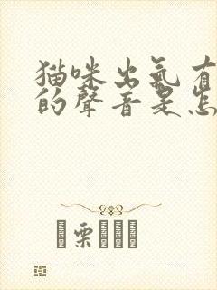 猫咪出气有呼呼的声音是怎么回事