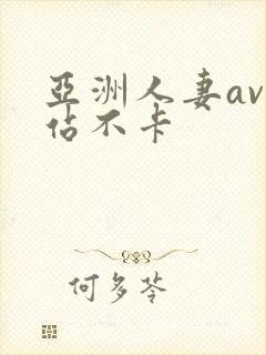 亚洲人妻av网站不卡