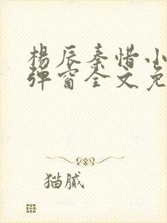 杨辰秦惜小说无弹窗全文免费阅读