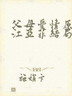 父母爱情原著中江亚菲结局封面