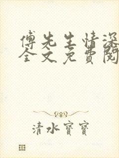 傅先生情深不待全文免费阅读封面