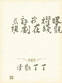 《许我耀眼》电视剧在线观看完整版