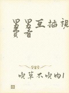 男男互插视频免费看封面