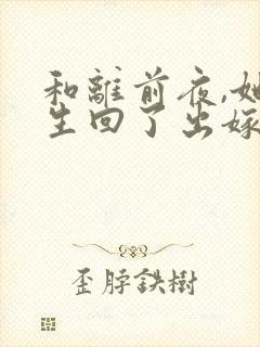 和离前夜,她重生回了出嫁前小说