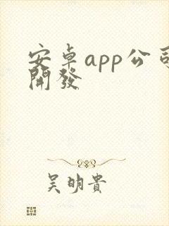 安卓app公司开发