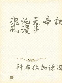 混沌天帝诀 随风漫步
