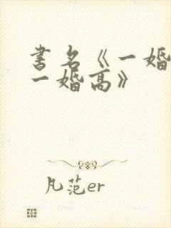 书名《一婚还比一婚高》