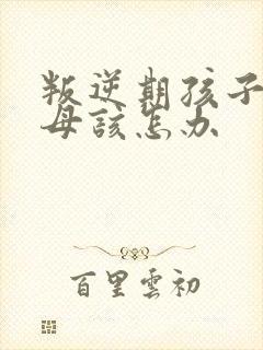 叛逆期孩子骂父母该怎办