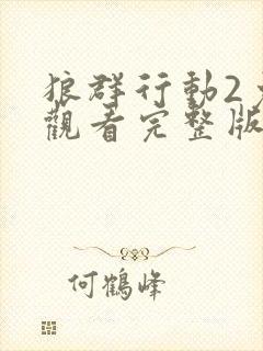 狼群行动2免费观看完整版