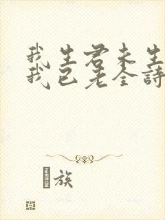 我生君未生君生我已老全诗解释