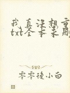 我真没想重生啊txt全本未删减下载