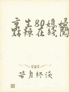 重生80媳妇有点辣在线阅读