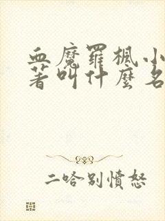 血魔罗枫小说原著叫什么名字