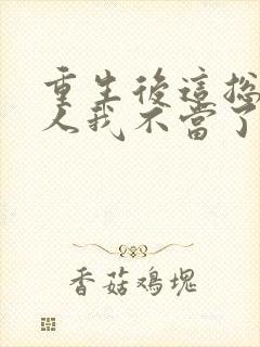 重生后这总裁夫人我不当了封面