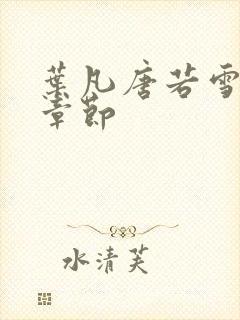 叶凡唐若雪更新章节