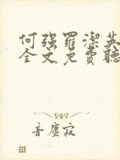 何强罗洁英小说全文免费听书封面