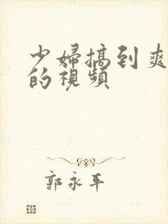 少妇搞到爽高潮的视频