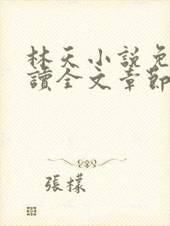 林天小说免费阅读全文章节