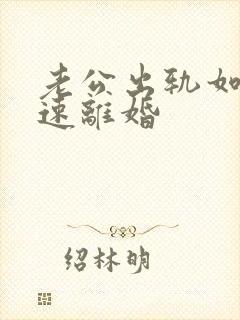 老公出轨如何快速离婚