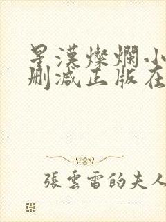 星汉灿烂小说无删减正版在线阅读