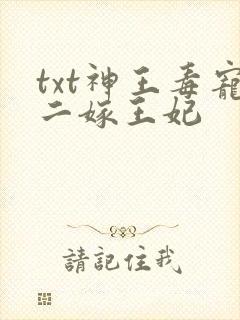 txt神王毒宠二嫁王妃封面