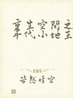 重生空间之九零年代小地主全文阅读