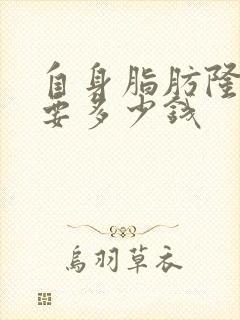 自身脂肪隆胸需要多少钱